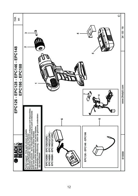 BlackandDecker Trapano Senza Cavo- Epc146 - Type H1 - Instruction Manual (Slovacco)