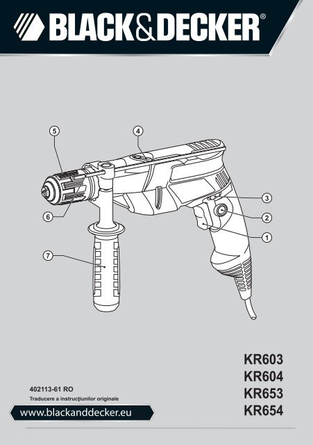 BlackandDecker Trapano Percussione- Kr653 - Type 2 - Instruction Manual (Romania)