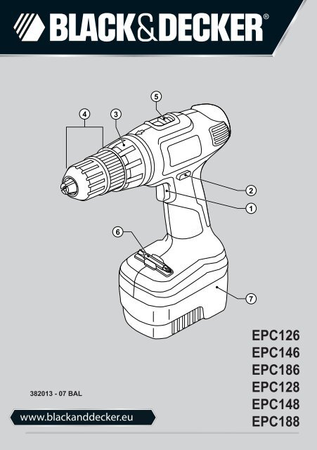 BlackandDecker Trapano Senza Cavo- Epc146 - Type H1 - Instruction Manual (Balcani)