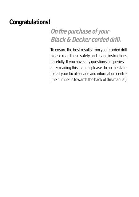 BlackandDecker Trapano- Kd356cre - Type 1 - Instruction Manual