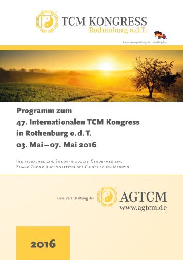 Programm zum 47. Internationalen TCM Kongress Rothenburg 2016