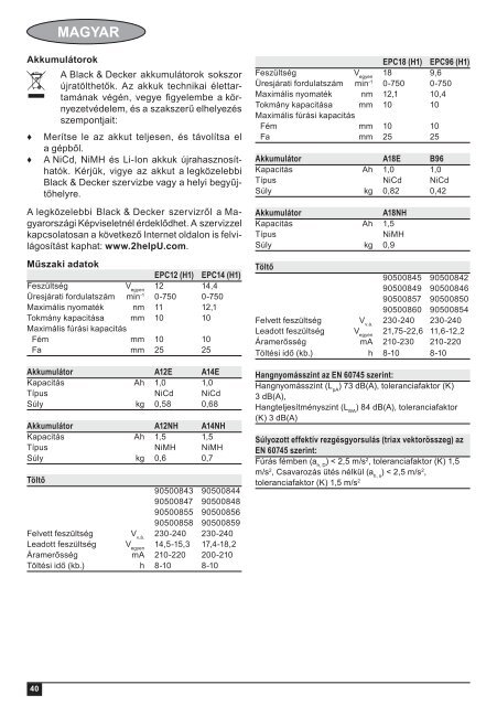 BlackandDecker Trapano Senza Cavo- Epc14 - Type H1 - Instruction Manual (Europeo Orientale)