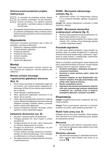 BlackandDecker Martello Ruotante- Kd855 - Type 1 - Instruction Manual (Polonia)