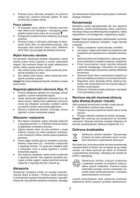 BlackandDecker Martello Ruotante- Kd855 - Type 1 - Instruction Manual (Polonia)
