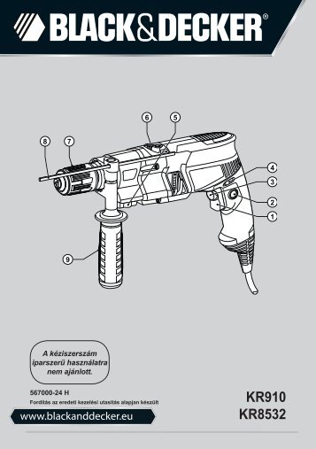 BlackandDecker Trapano Percussione- Kr8532k - Type 2 - Instruction Manual (Ungheria)