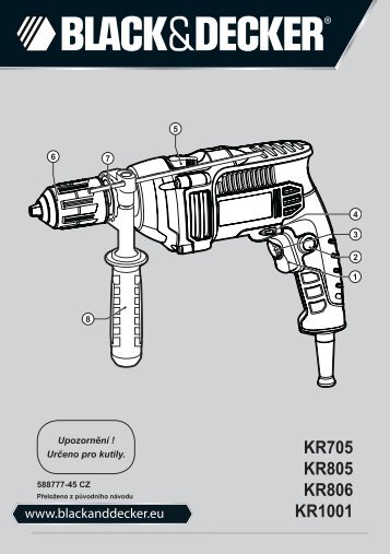 BlackandDecker Trapano Percussione- Kr1001 - Type 1 - Instruction Manual (Czech)