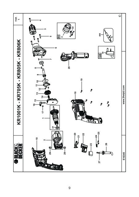 BlackandDecker Trapano- Kr805 - Type 1 - Instruction Manual (Polonia)