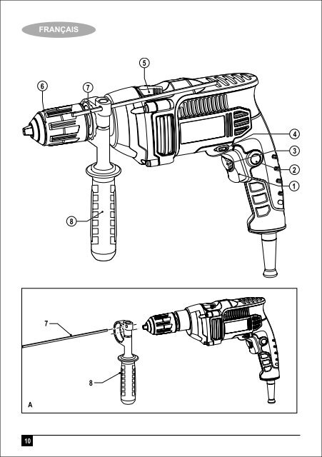 BlackandDecker Trapano Percussione- Kr1001 - Type 1 - Instruction Manual (Inglese - Arabo)