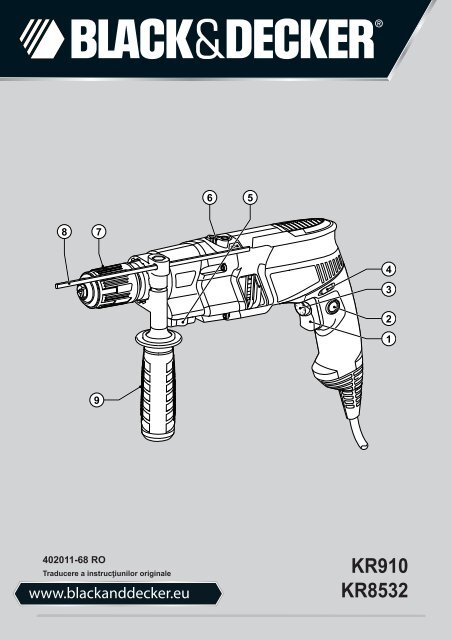 BlackandDecker Trapano Percussione- Kr8532k - Type 2 - Instruction Manual (Romania)