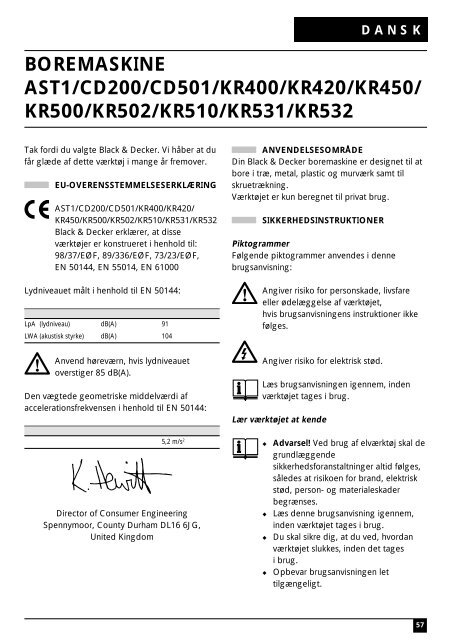 BlackandDecker Trapano- Cd501cre - Type 3 - Instruction Manual (Europeo)