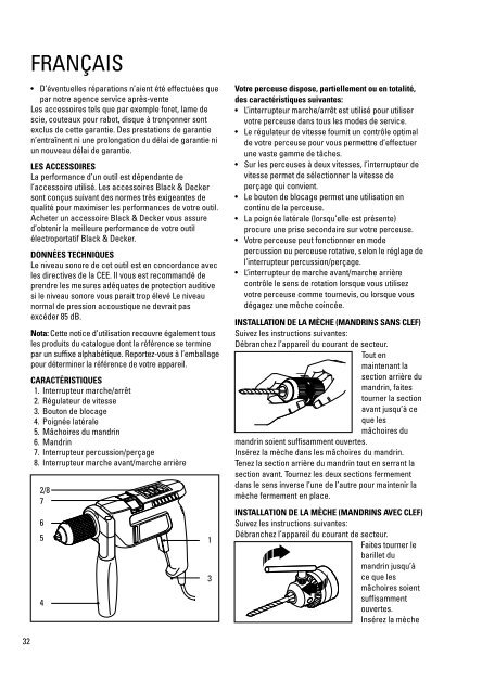 BlackandDecker Trapano Percussione- Kd661 - Type 1 - Instruction Manual