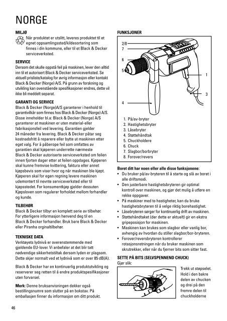 BlackandDecker Trapano Percussione- Kd661 - Type 1 - Instruction Manual