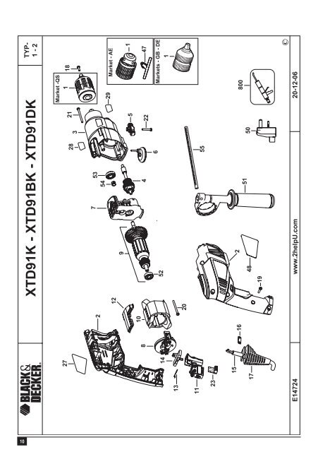 BlackandDecker Trapano Percussione- Xtd91k - Type 1 - Instruction Manual (Inglese)