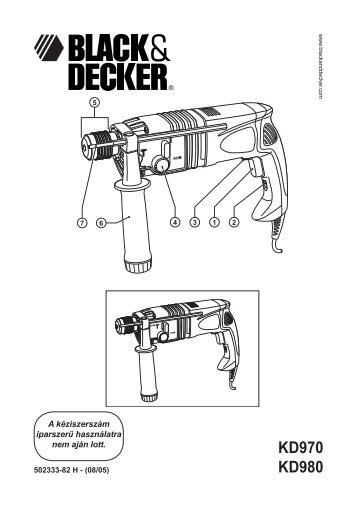 BlackandDecker Trapano- Kd970k - Type 1 - Instruction Manual (Ungheria)