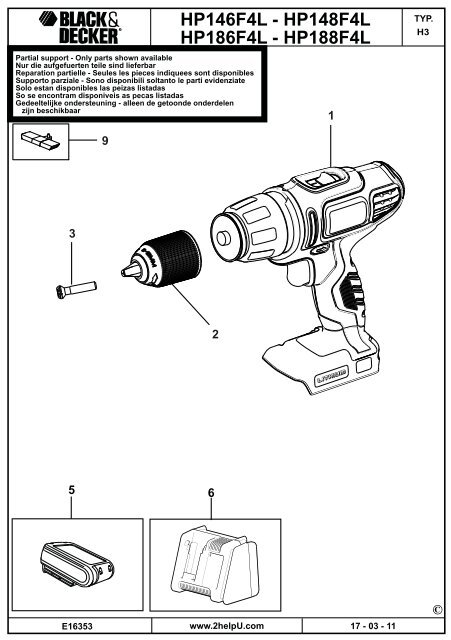 BlackandDecker Trapano Senza Cavo- Hp188f4lbk - Type H3 - Instruction Manual (Europeo)