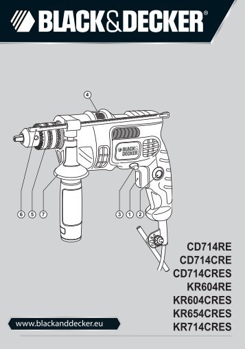 BlackandDecker Trapano Percussione- Cd714cres - Type 1 - Instruction Manual (Europeo)