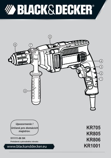BlackandDecker Trapano- Kr805 - Type 1 - Instruction Manual (Slovacco)