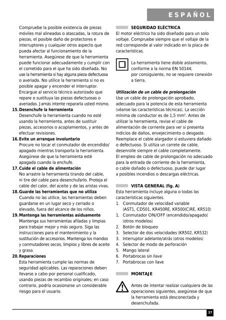 BlackandDecker Trapano Percussione- Kr510xc - Type 2 - Instruction Manual (Europeo)