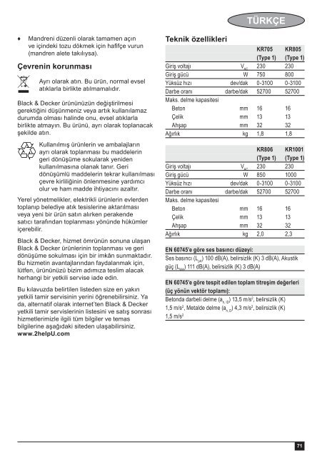 BlackandDecker Trapano- Kr705 - Type 1 - Instruction Manual (Europeo Orientale)