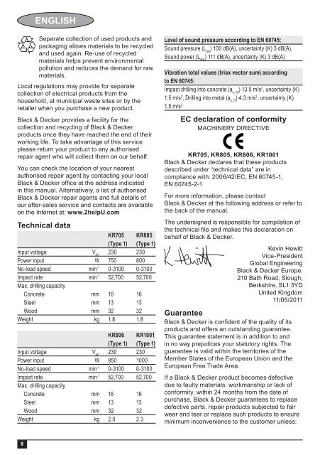 BlackandDecker Trapano- Kr705 - Type 1 - Instruction Manual (Europeo Orientale)