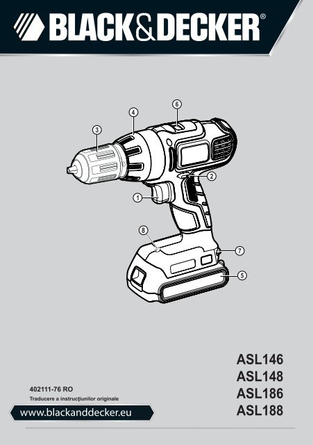 BlackandDecker Trapano Senza Cavo- Asl148 - Type H1 - Instruction Manual (Romania)