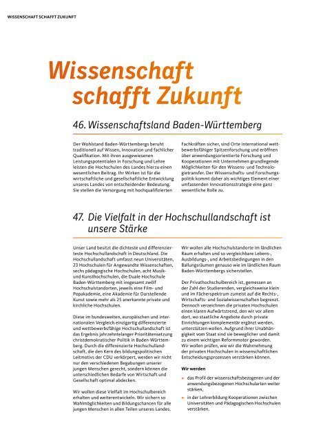 Gemeinsam. Zukunft. Schaffen. - Das Regierungsprogramm der CDU Baden-Württemberg 2016 - 2021.