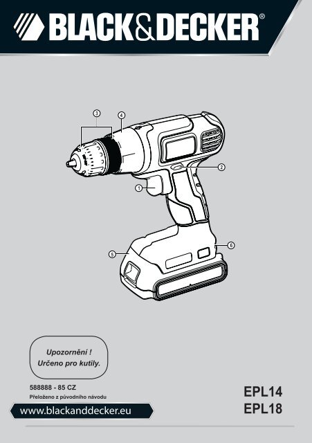 BlackandDecker Trapano Senza Cavo- Epl143 - Type H1 - Instruction Manual (Czech)