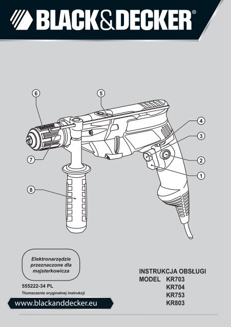 BlackandDecker Trapano Percussione- Kr703 - Type 2 - Instruction Manual (Polonia)