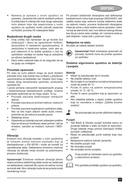 BlackandDecker Trapano Senza Cavo- Epl7i - Type H1 - Instruction Manual (Balcani)