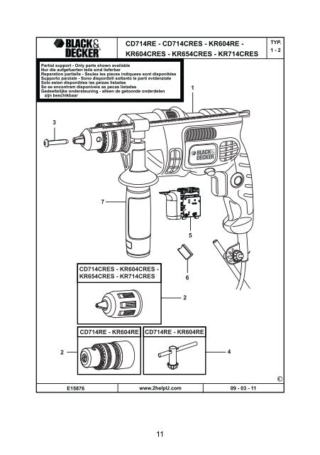 BlackandDecker Trapano Percussione- Kr714cres - Type 2 - Instruction Manual (Ungheria)
