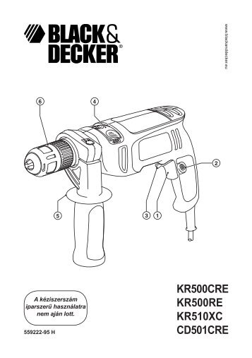 BlackandDecker Trapano- Kr500re - Type 2 - Instruction Manual (Ungheria)