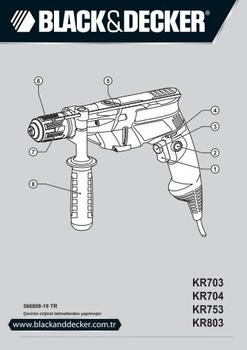 BlackandDecker Trapano Percussione- Kr753 - Type 2 - Instruction Manual (Turco)