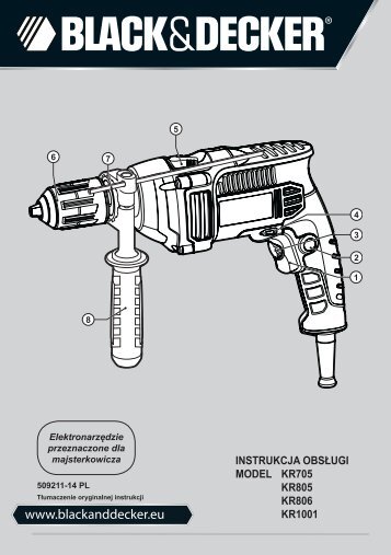 BlackandDecker Trapano- Kr705 - Type 1 - Instruction Manual (Polonia)
