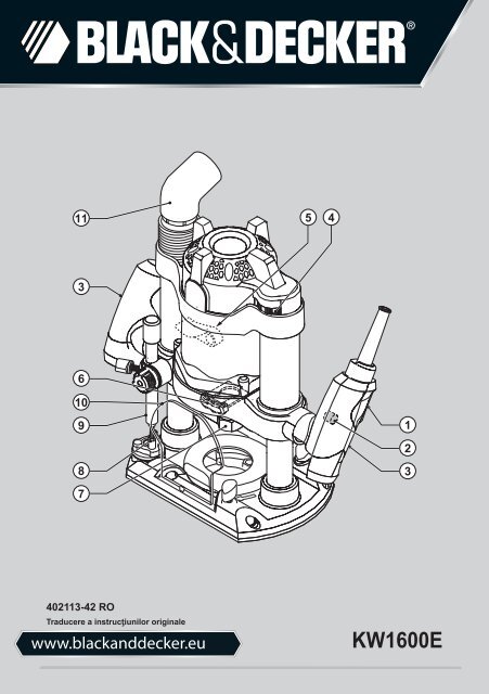 BlackandDecker Toupie- Kw1600e - Type 1 - Instruction Manual (Romania)