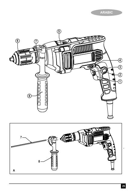 BlackandDecker Trapano- Kr705 - Type 1 - Instruction Manual (Inglese - Arabo)