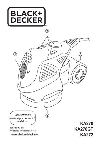 BlackandDecker Sabbiatrice Orbitale- Ka272 - Type 1 - Instruction Manual (Slovacco)