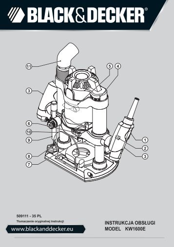 BlackandDecker Toupie- Kw1600e - Type 1 - Instruction Manual (Polonia)