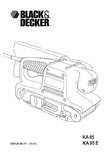 BlackandDecker Sabbiatric A Cinghia- Ka85 - Type 1 - Instruction Manual (Europeo)
