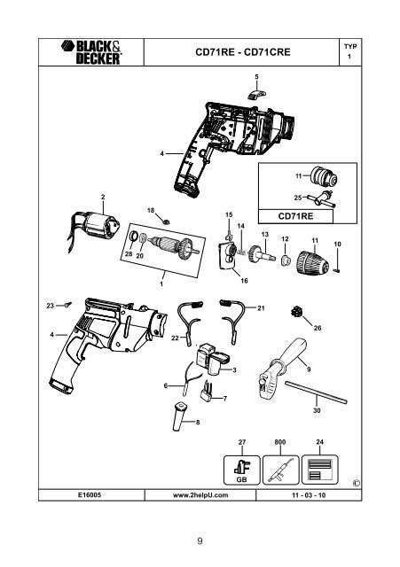 BlackandDecker Trapano- Cd71cre - Type 1 - Instruction Manual (Czech)