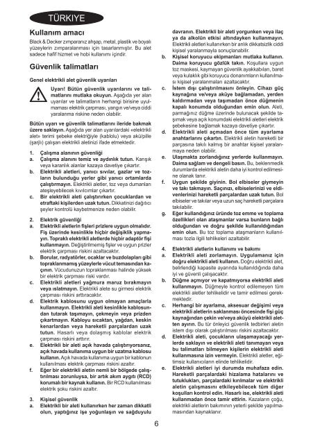 BlackandDecker Sabbiatrice Orbitale- Ka270k - Type 1 - Instruction Manual (Turco)