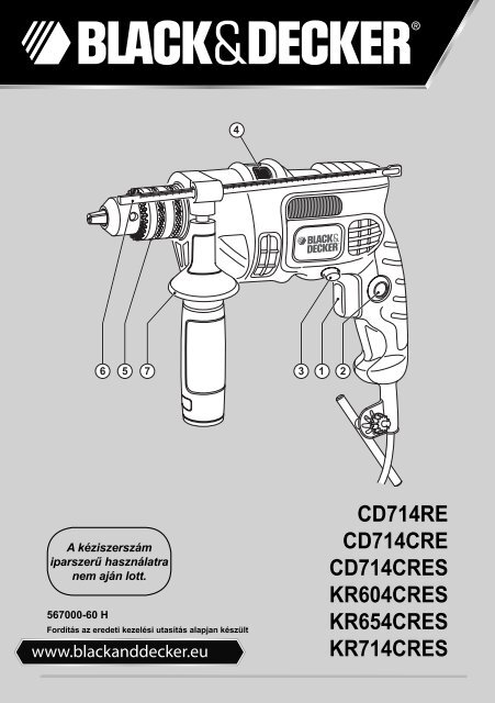 BlackandDecker Trapano Percussione- Cd714re - Type 1 - Instruction Manual (Ungheria)