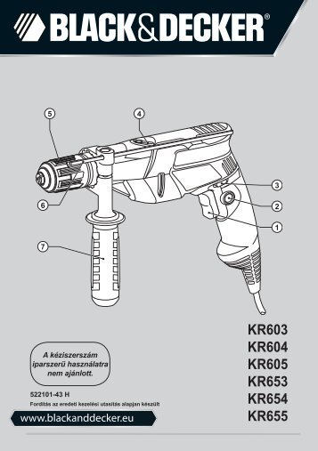 BlackandDecker Trapano Percussione- Kr603 - Type 1 - Instruction Manual (Ungheria)