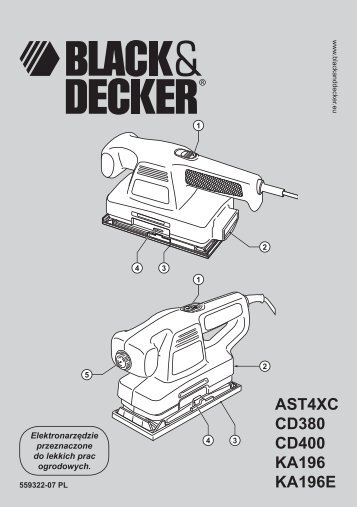BlackandDecker Sabbiatrice Orbitale- Ka196e - Type 2 - Instruction Manual (Polonia)