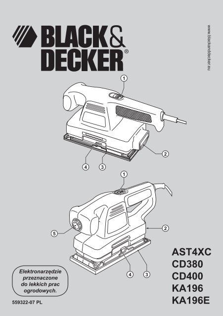 BlackandDecker Sabbiatrice Orbitale- Ka196e - Type 2 - Instruction Manual (Polonia)