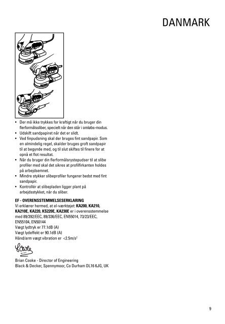 BlackandDecker Smerigliatrice- Ka210 - Type 1 - Instruction Manual