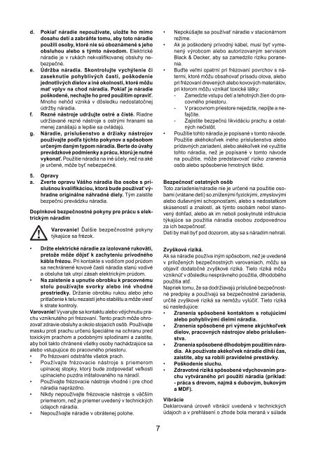 BlackandDecker Toupie- Kw1600e - Type 1 - Instruction Manual (Slovacco)