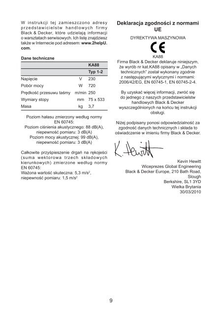 BlackandDecker Sabbiatric A Cinghia- Ka88 - Type 1 - 2 - Instruction Manual (Polonia)