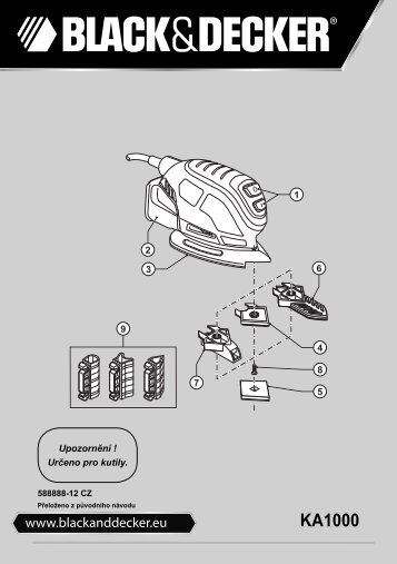 BlackandDecker Sabbiatrice Anatomic- Ka1000 - Type 1 - Instruction Manual (Czech)