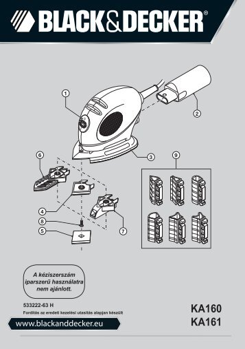 BlackandDecker Sabbiatrice Anatomic- Ka160k - Type 1 - Instruction Manual (Ungheria)