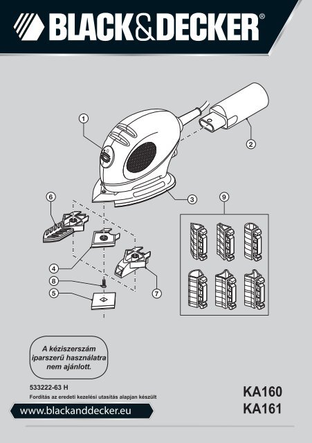 BlackandDecker Sabbiatrice Anatomic- Ka160k - Type 1 - Instruction Manual (Ungheria)